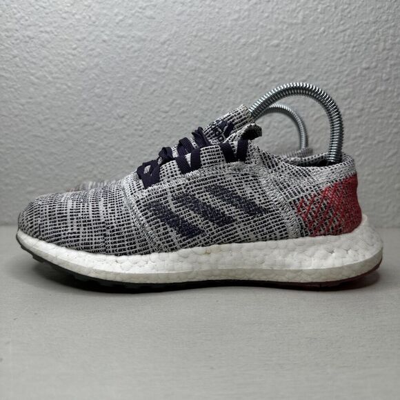 Adidas PureBoost Go Gray Purple White Running Shoes - Picture 2 of 7